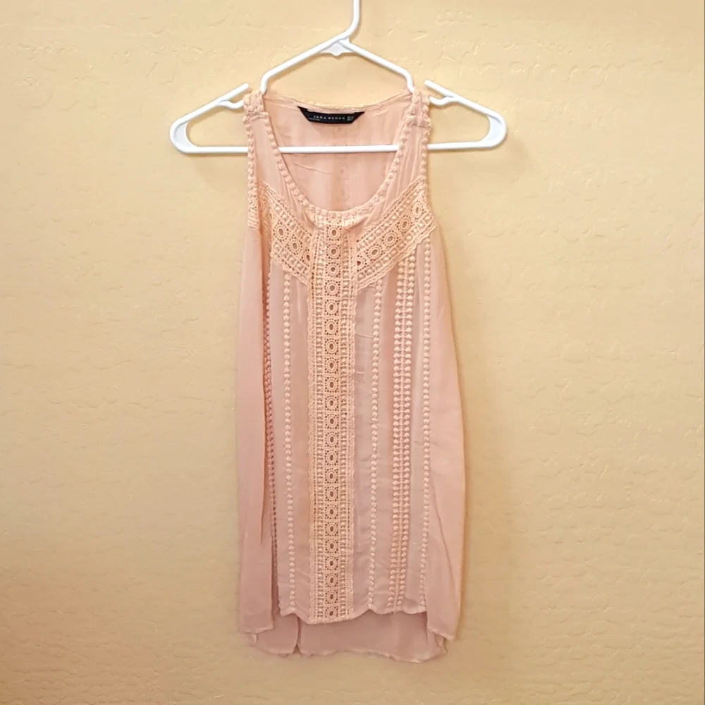 ZARA Woman Peach Tunic Dress Blouse - Picture 2 of 7